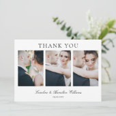 Elegante  Fotocollage Classic Wedding Bedankkaart (Staand voorkant)