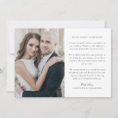 Elegante  Fotocollage Classic Wedding Bedankkaart (Achterkant)