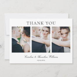 Elegante Fotocollage Classic Wedding Bedankkaart