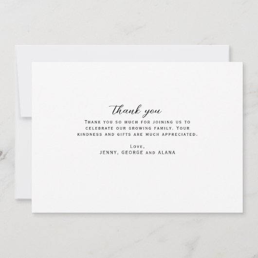 Elegante fotocollage Dank u Baby shower Bedankkaart (Achterkant)