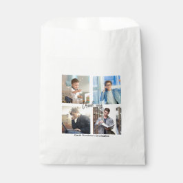 Elegante fotocollage diploma-uitreikingsfeestje bedankzakje