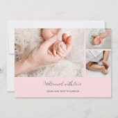 Elegante fotocollage geboorte aankondiging (Achterkant)