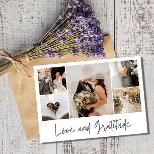 Elegante Fotocollage Huwelijk Bedankt