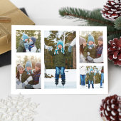 Elegante Fotocollage Kerstmis Sneeuwvlokken Feestdagenkaart