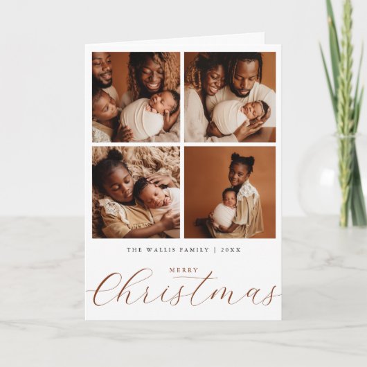 Elegante fotocollage KerstmisVouwbare kerstkaart Feestdagen Kaart (Voorkant)