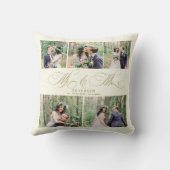 Elegante fotocollage meneer en mevrouw naam gepers kussen (Achterkant)