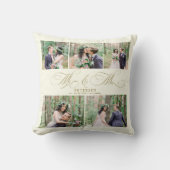 Elegante fotocollage meneer en mevrouw naam gepers kussen (Voorkant)