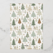 Elegante Fotocollage moderne kerstbomen Folie Feestdagenkaart (Achterkant)