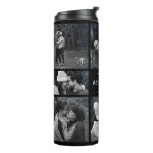 Elegante Fotocollage Monogram Naam Thermosbeker (Gedraaid links)