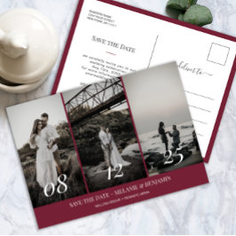 Elegante Fotocollage Roze Roze Save the Date Briefkaart