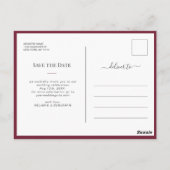 Elegante Fotocollage Roze Roze Save the Date Briefkaart (Achterkant)