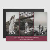 Elegante Fotocollage Roze Roze Save the Dates Magnetische Uitnodiging (Voorkant / Achterkant)