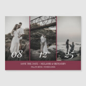 Elegante Fotocollage Roze Roze Save the Dates Magnetische Uitnodiging (Voorkant)