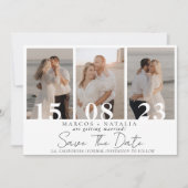 Elegante Fotocollage Save the Date Huwelijk Kaart (Voorkant)