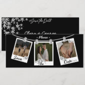Elegante fotocollage Sla de datum op Kaart (Voorkant / Achterkant)