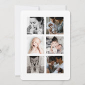 Elegante fotocollage turquoise washi tape baby geb aankondiging (Achterkant)