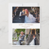 Elegante Fotocollage Typografie bericht Trouwen Bedankkaart (Voorkant)