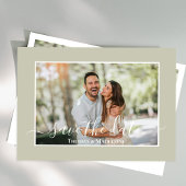 Elegante Fotocollage Wedding Save the Date Kaart