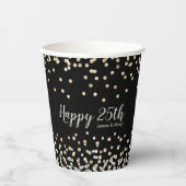 Elegante fotocollage zilvergoud 25e Jubileum Papieren Bekers (Voorkant)