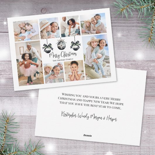 Elegante Fotocollage Zwart Wit Kerstmis Feestdagenkaart