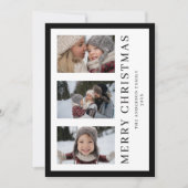 Elegante Fotocollage Zwart-wit Kerstmis Feestdagenkaart (Voorkant)