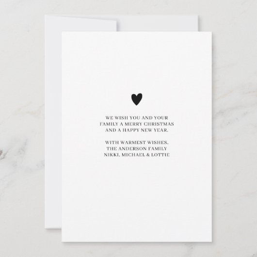 Elegante Fotocollage Zwart-wit Kerstmis Feestdagenkaart (Achterkant)