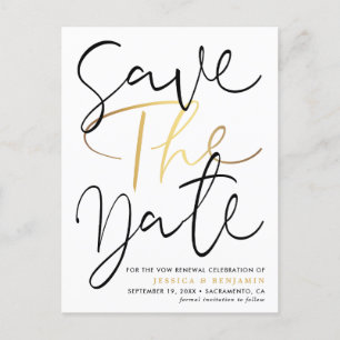 Elegante Fotogelofte Vernieuwing Save the Date Aankondigingskaart