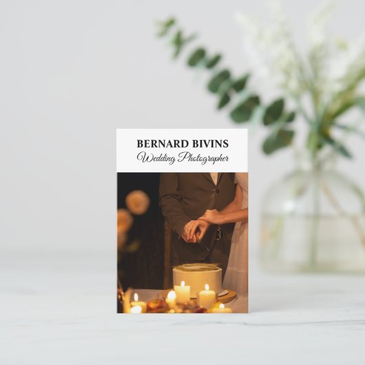 Elegante Fotograaf Eenvoudige Sociale Media QR Cod Visitekaartje (Staand voorkant)