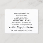 Elegante Fotografie / Portret / Salon, enz. Visitekaartje (Achterkant)