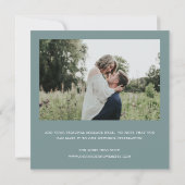 Elegante Fotogroeneucalyptus Bruiloft Save The Date (Achterkant)