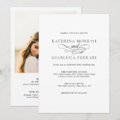 Elegante fotohuwelijksuitnodiging met RSVP Kaart (Voorkant / Achterkant)