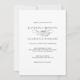 Elegante fotohuwelijksuitnodiging met RSVP Kaart