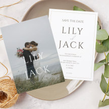 Elegante fotokaart met moderne typografie