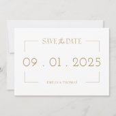 Elegante fotokader "Save the Date" kaart met goude (Voorkant)
