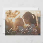 elegante fotokalligrafie Happiest Feestdagenkaart (Voorkant)