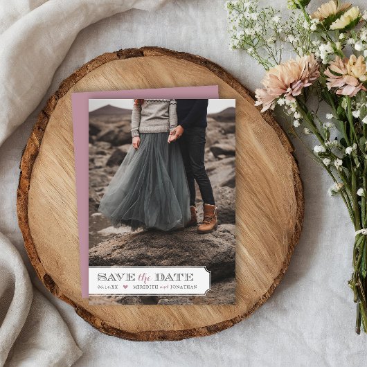 Elegante fotolijst met overlay Save the Date