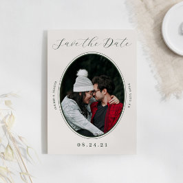 Elegante fotolijst plat save the date kaart