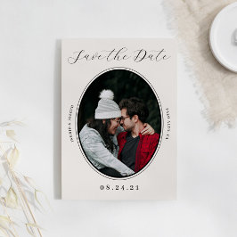 Elegante fotolijst plat save the date kaart