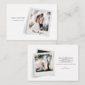 Elegante fotolijst script bruiloft bedankt notitiekaartje (Voorkant / Achterkant)