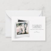 Elegante fotolijst script bruiloft bedankt notitiekaartje (Achterkant)