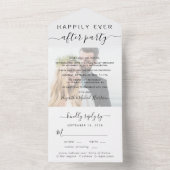 Elegante fotomaaltijdkeuze RSVP bruiloftsreceptie All In One Uitnodiging (Binnen)