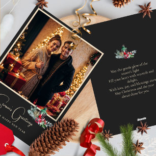 Elegante fotominimalistische stijlvolle vrolijke k feestdagenkaart