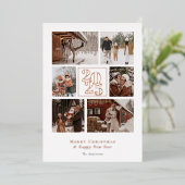 Elegante foto's Collage Vrolijk Kerstmis Folie Feestdagenkaart (Staand Voorkant)