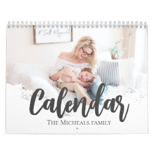 Elegante fotoscript tekstfamilie collage kalender