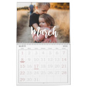 Elegante fotoscript tekstfamilie collage kalender (Mar 2026)