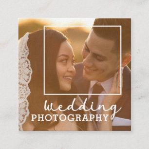 Elegante fotosjabloon Moderne trouwfotograaf Vierkante Visitekaartje