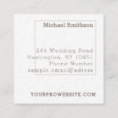 Elegante fotosjabloon Moderne trouwfotograaf Vierkante Visitekaartje (Achterkant)