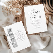 Elegante Fotostrip Alles in één bruiloft Kaart