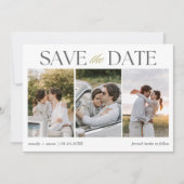 Elegante fotostrip bruiloft save the date (Voorkant)