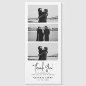 Elegante Fotostrip Magnetische bruiloft Dank u (Voorkant)